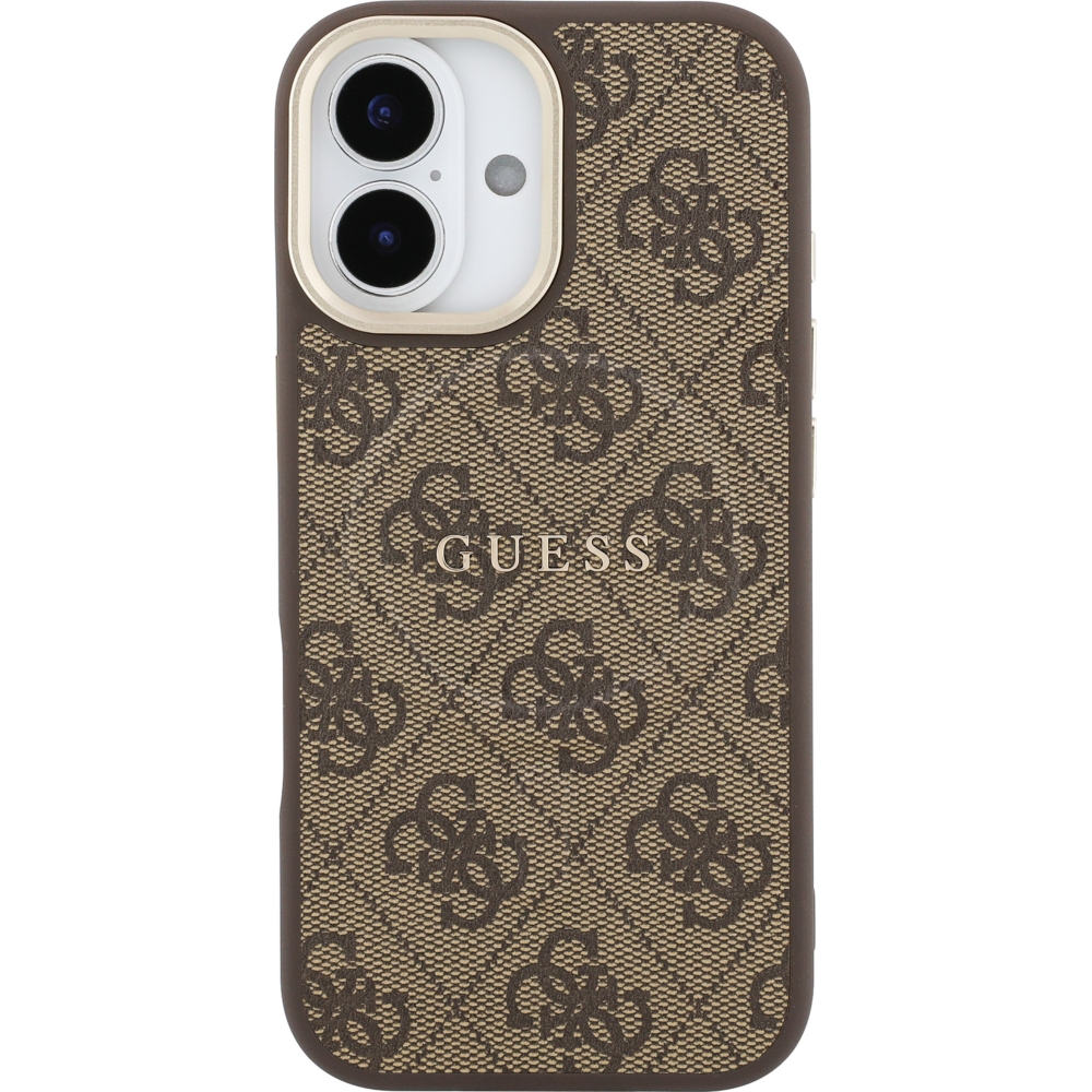 Etui Guess Hardcase 4G Classic MagSafe do iPhone 17, brązowe.